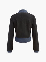2 in 1 Denim Panel Polo Shirt