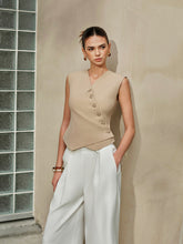 Asymmetric Buttoned Vest