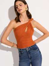 Asymmetrical Knit One-Shoulder Top