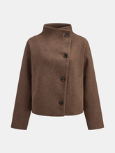 Asymmetric Button Tweed Jacket