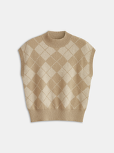 Argyle Knit Sleeveless Vest
