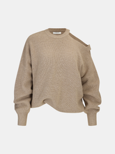 Asymmetric Cut-Out Shoulder Sweater