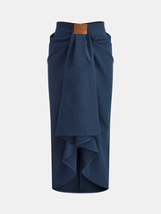 Asymmetric Ruffled Midi Skirt