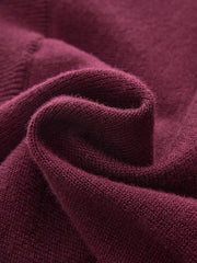 Asymmetric Turtleneck Knit Top with Safety Pin