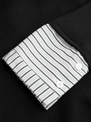 2 in 1 Striped Panel Half-Zip Top