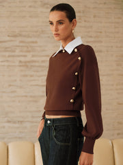 Asymmetric Metal Detail Sweater