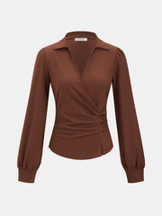 Asymmetric Ruched Blouse