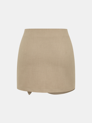 Asymmetric Ruched Mini Skirt