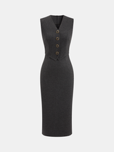 2 in 1 Waistcoat Sleeveless Bodycon Dress