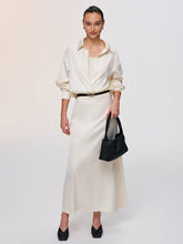 3-Piece Tank Top Satin Shirt Midi Skirt Set