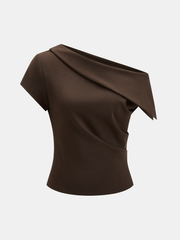 Asymmetric Draped Off-Shoulder Top