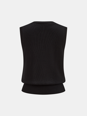 3D Floral Embroidered V-Neck Knit Vest