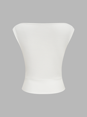 Asymmetric Neckline Ruched Blouse