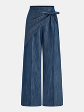 Asymmetric Knot-Waist Wide Leg Pants