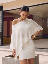 Asymmetric Knit Cape Top & Mini Skirt Set
