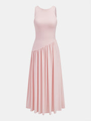 Asymmetric Sleeveless Backless Midi Dress