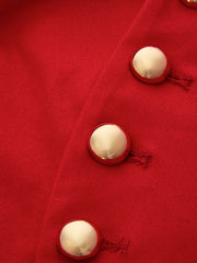 Asymmetric Metal Button Fitted Top