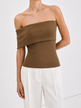 Asymmetric Off-Shoulder Knit Tube Top