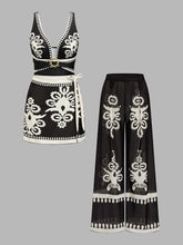 3-Piece Boho Floral Print Swimsuit Set