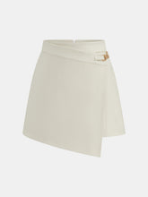 Asymmetric Buckle Detail Mini Skirt