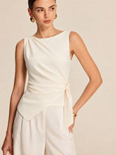 Asymmetric Tie Waist Tank Top