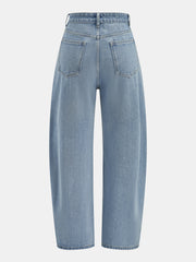 3D Beaded Barrel Leg Jeans