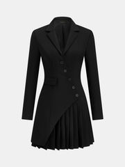 Asymmetric Pleated Blazer Dress