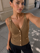 Adjustable Strap Knit Tank Top