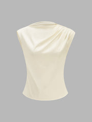 Asymmetric Draped Shoulder Tank Top