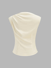 Asymmetric Draped Shoulder Tank Top
