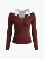 2 in 1 Long Sleeve Jersey Top