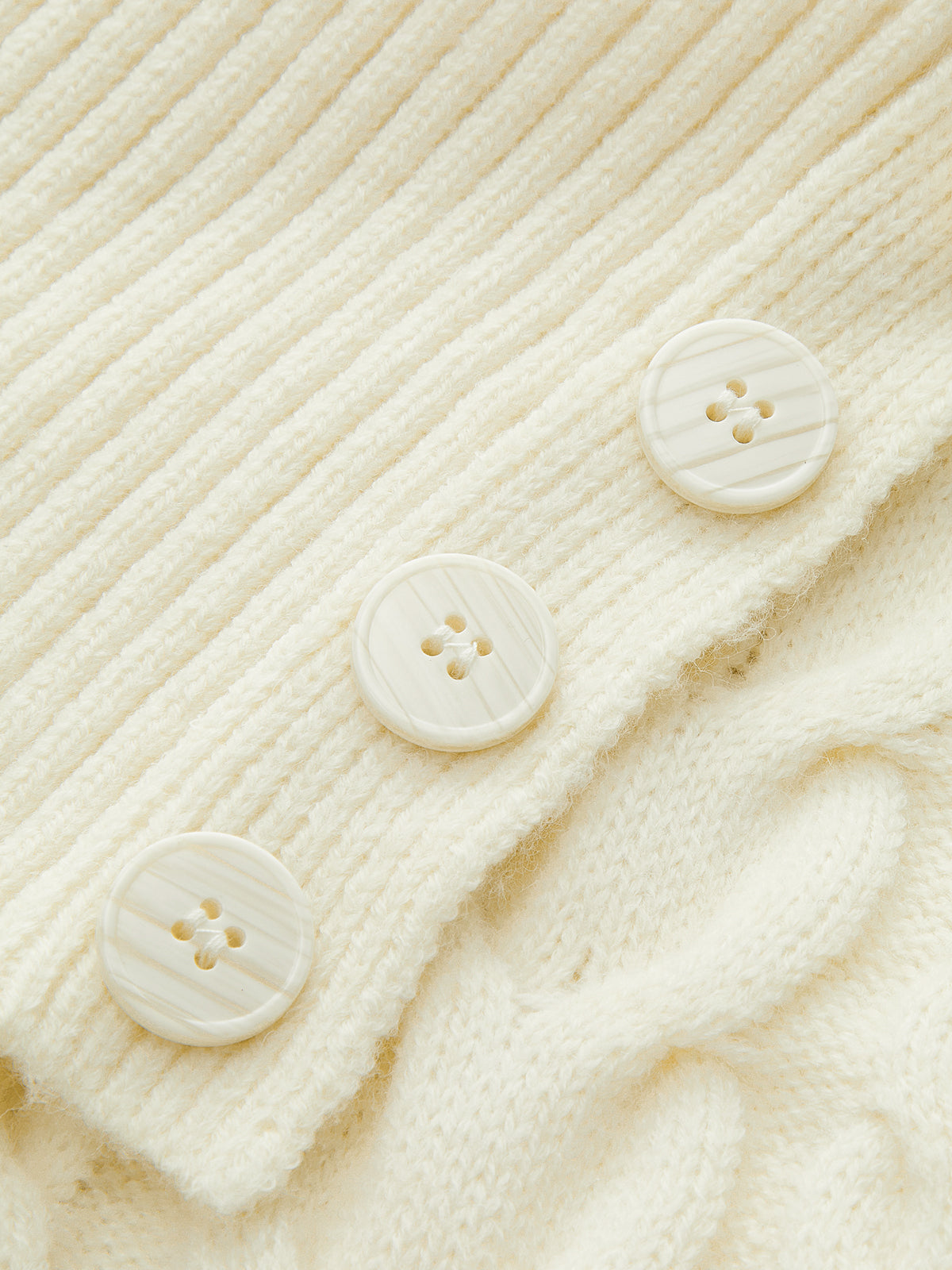 Asymmetric Collar Cable Knit Sweater