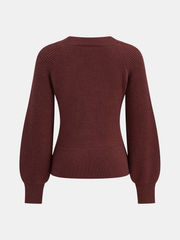 Asymmetrical Decor Button Sweater