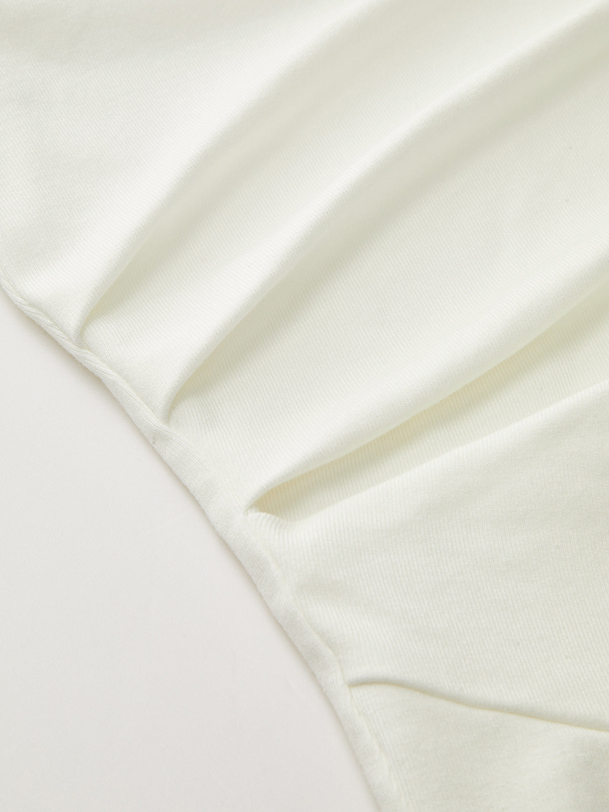 Asymmetric Hem Ruched Long-Sleeve T-Shirt