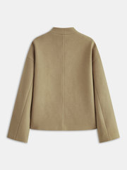 Asymmertrical Button Down Wool-blend Coat