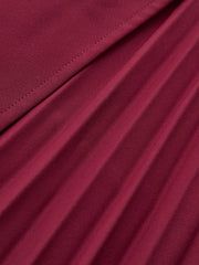 Asymmetric Pleated Maxi Skirt