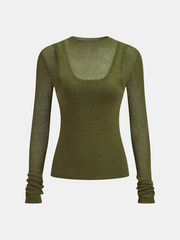 2 in 1 Long Sleeve Knit Top