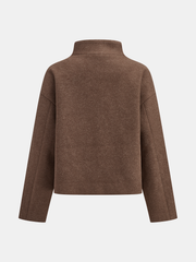 Asymmetric Button Tweed Jacket