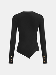 Asymmetric Ribbed Knit Top