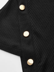 Asymmetric Ribbed Knit Top