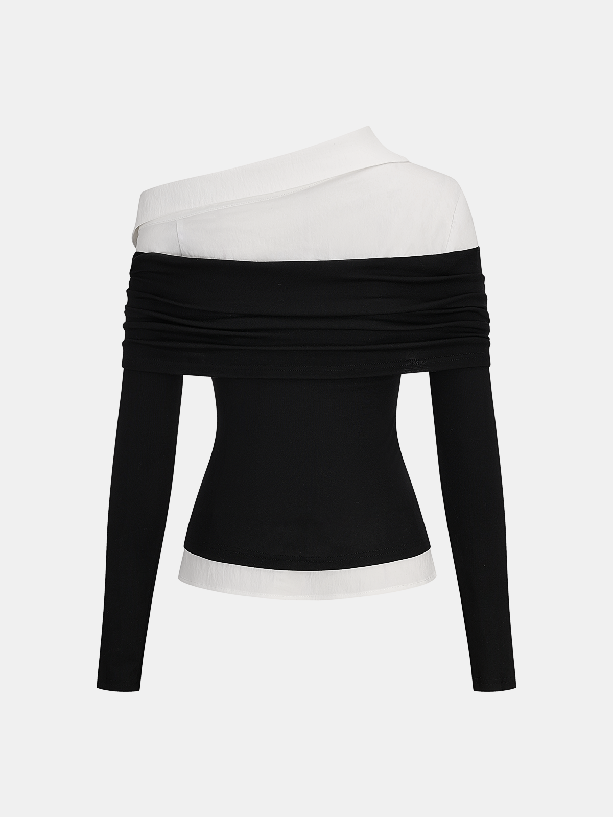2 in 1 Color-Block Asymmetrical Blouse