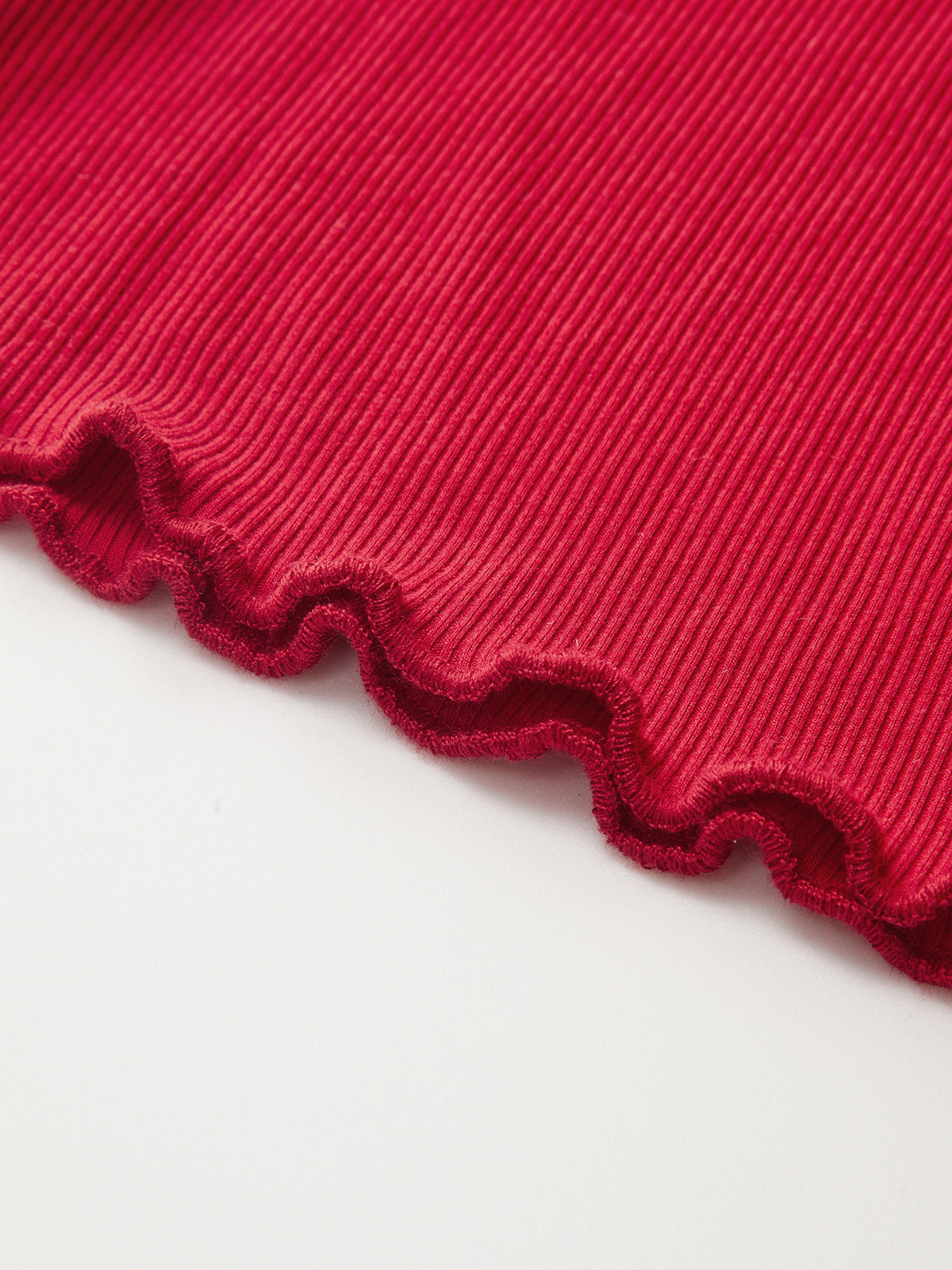 Asymmetric Seam Flared Sleeve Ribbed Knit Top
