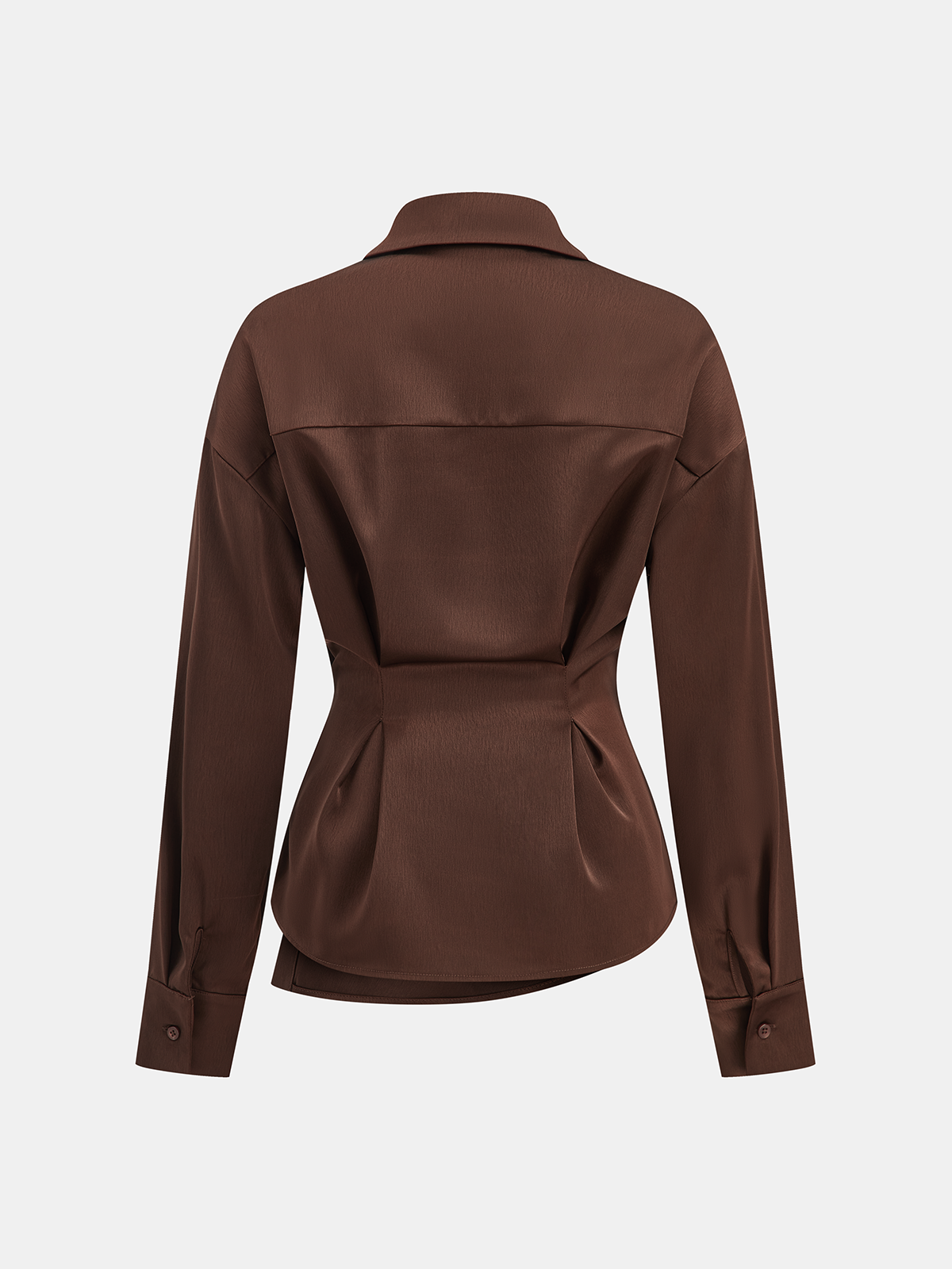 Asymmetric Wrap Satin Shirt