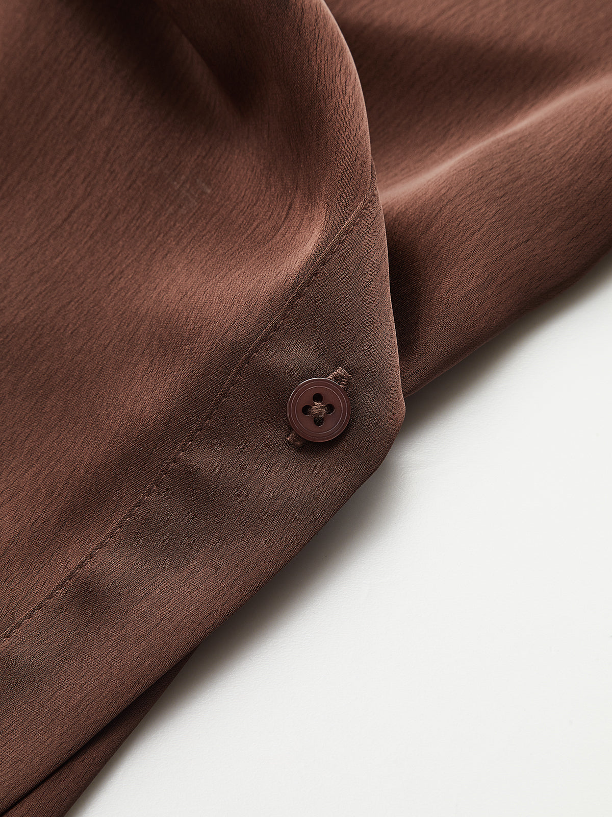 Asymmetric Wrap Satin Shirt