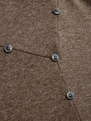 Asymmetric Button-Detail Dress