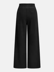 Asymmetric Wool-Blend Wide-Leg Pants