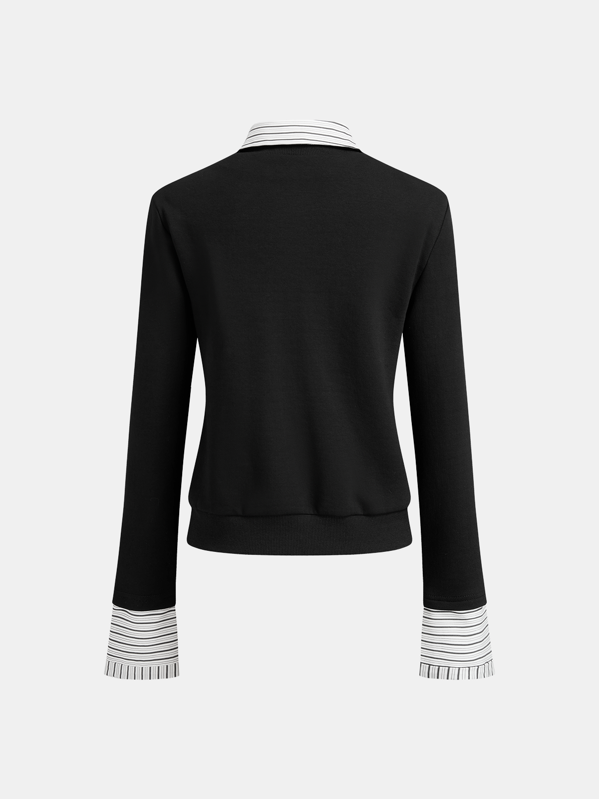2 in 1 Striped Panel Half-Zip Top