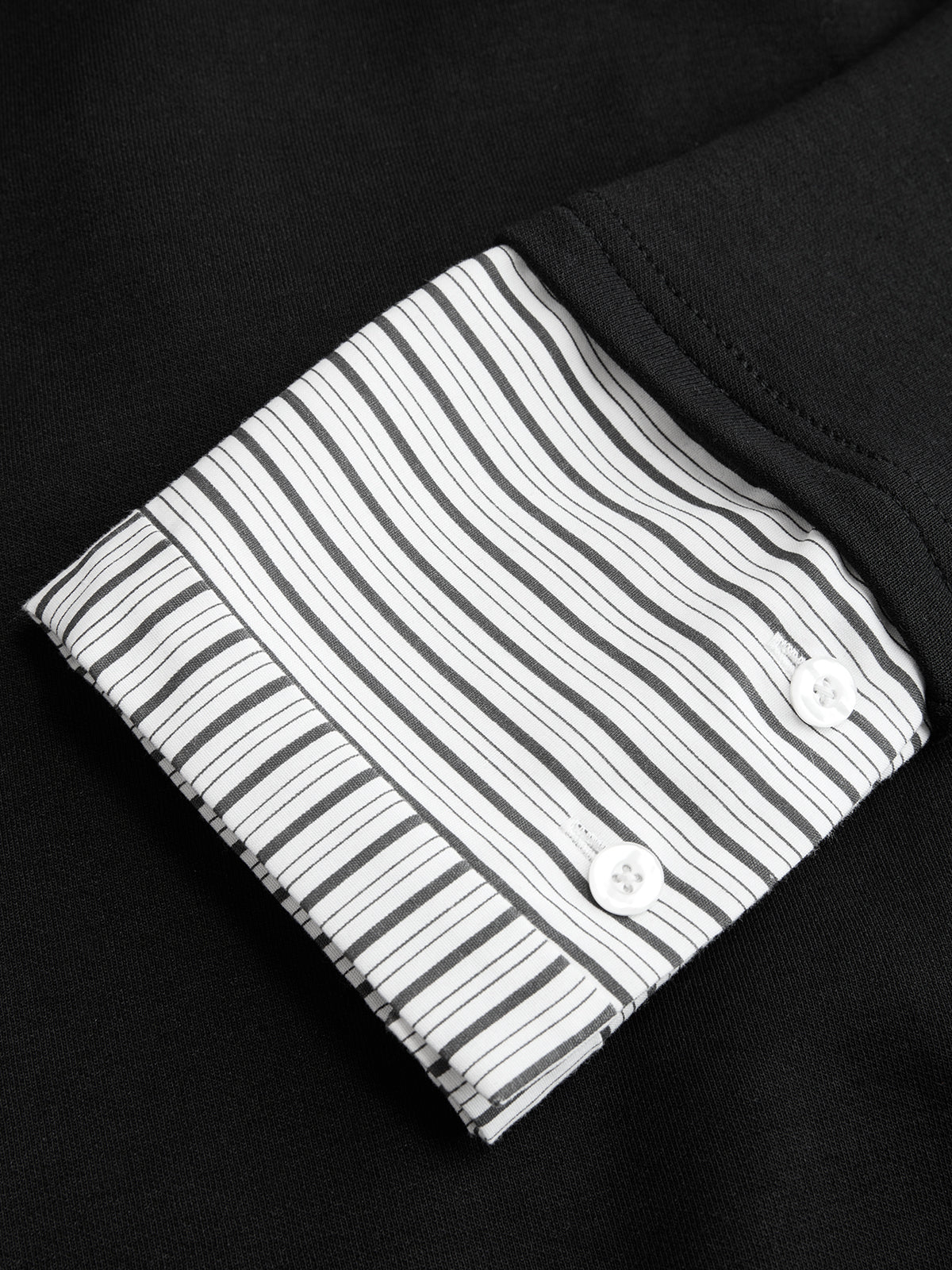 2 in 1 Striped Panel Half-Zip Top