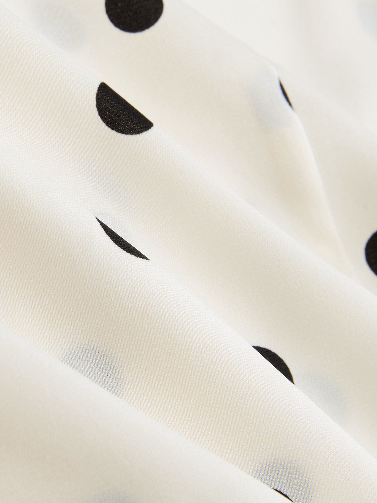 Asymmetric Hem Polka Dot V-Neck Blouse