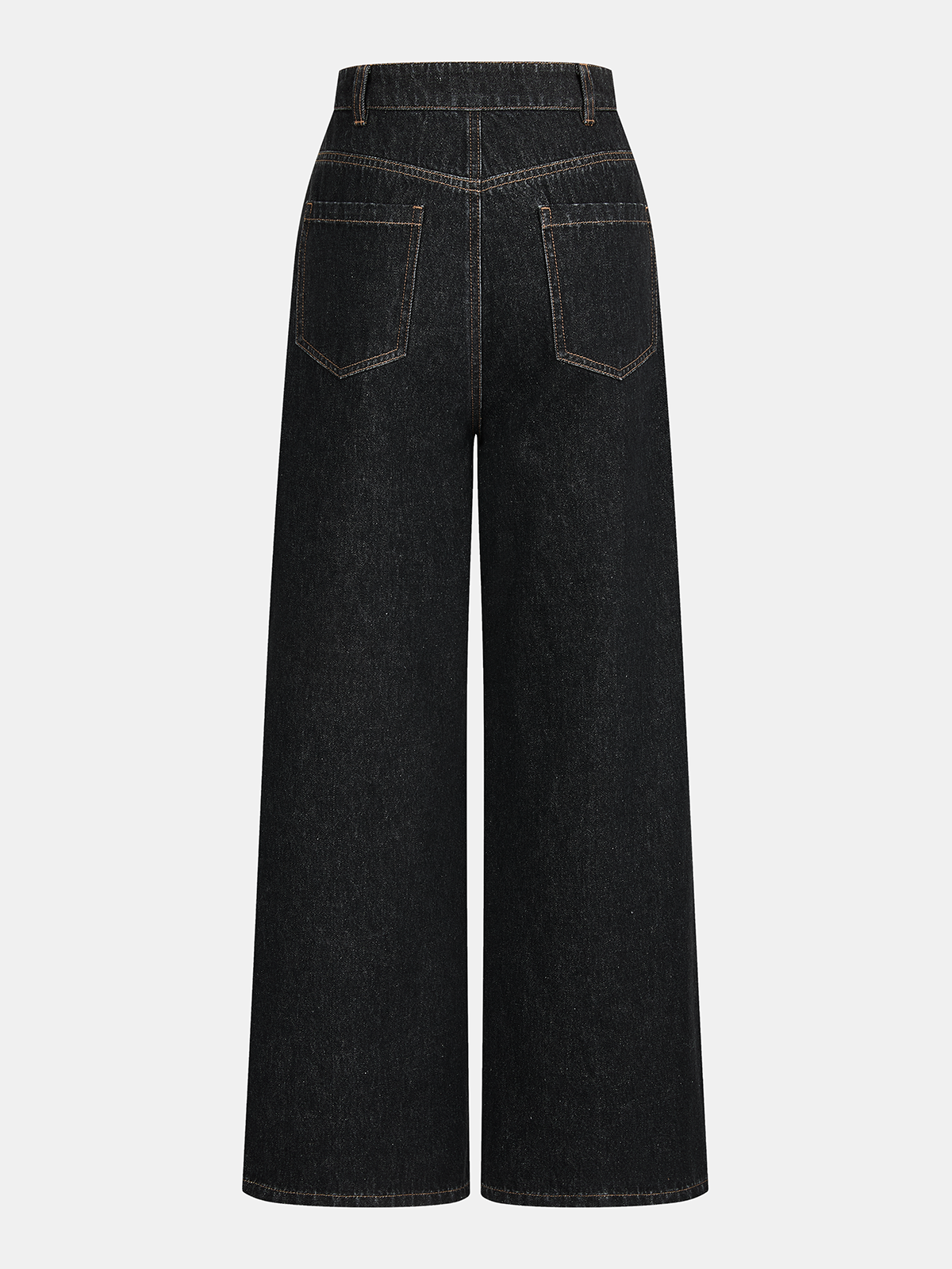 Asymmetric Denim Mid-Waist Straight -Leg Jeans